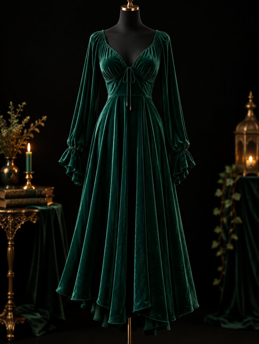 Emerald Velvet Midi
